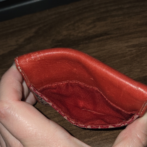 Coach Red Wallet with Signature Design - Picture 3 of 13